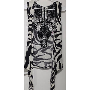 Women's Body Central Vest, Size Large White and Black